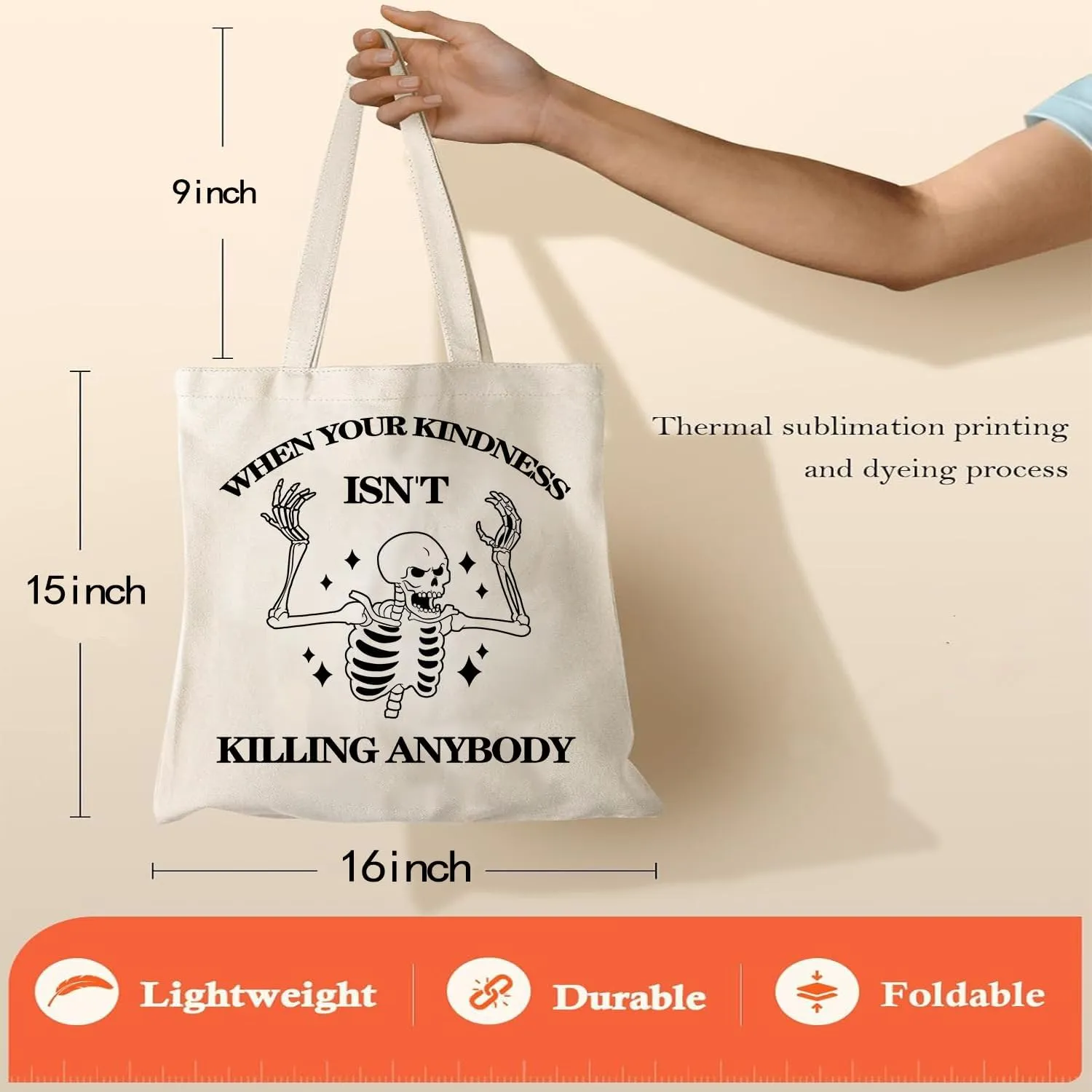 Canvas Tote Bag, Aesthetic Gifts for Women Book Shoulder Tote Bag Reusable Grocery Tote Bags with Pocket