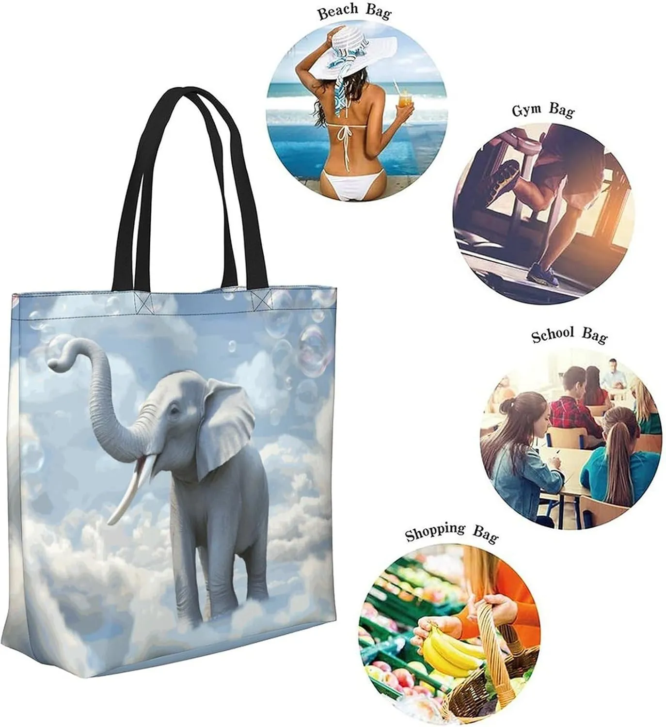 Canvas Tote Bag Large Women Casual Shoulder Bag Handbag Reusable Beach Shopping Grocery Bag For Outdoors