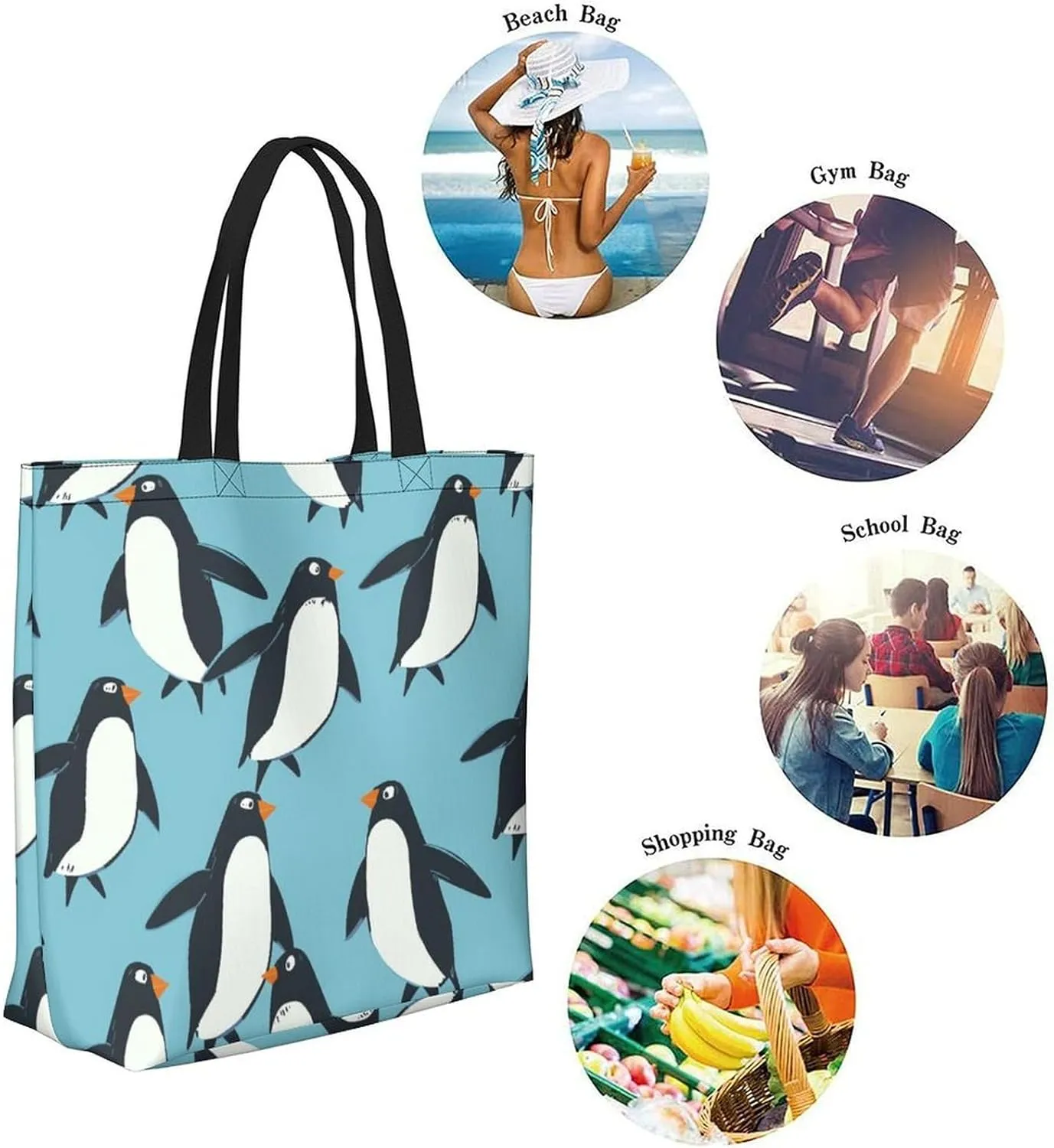Canvas Tote Bag Large Women Casual Shoulder Bag Handbag Reusable Beach Shopping Grocery Bag For Outdoors