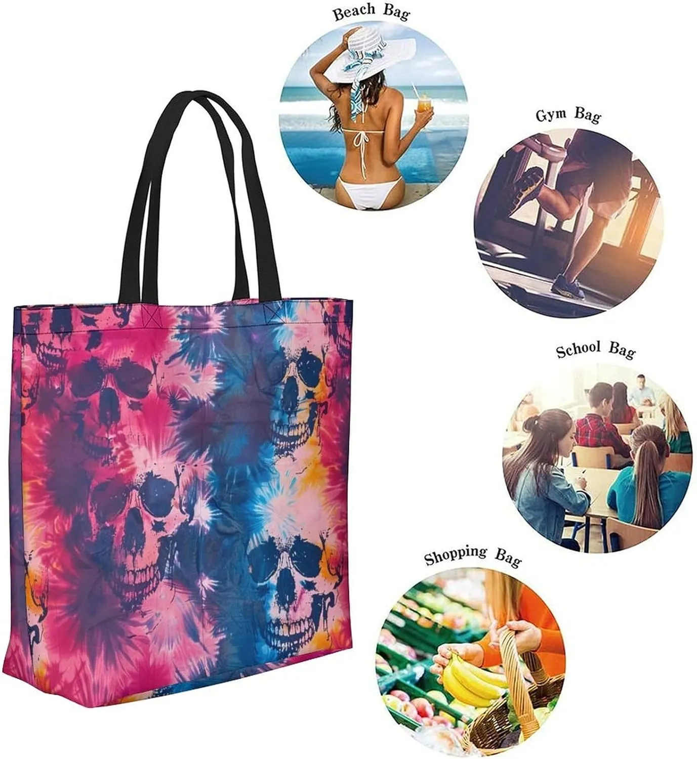 Canvas Tote Bag Large Women Casual Shoulder Bag Handbag Reusable Beach Shopping Grocery Bag For Outdoors