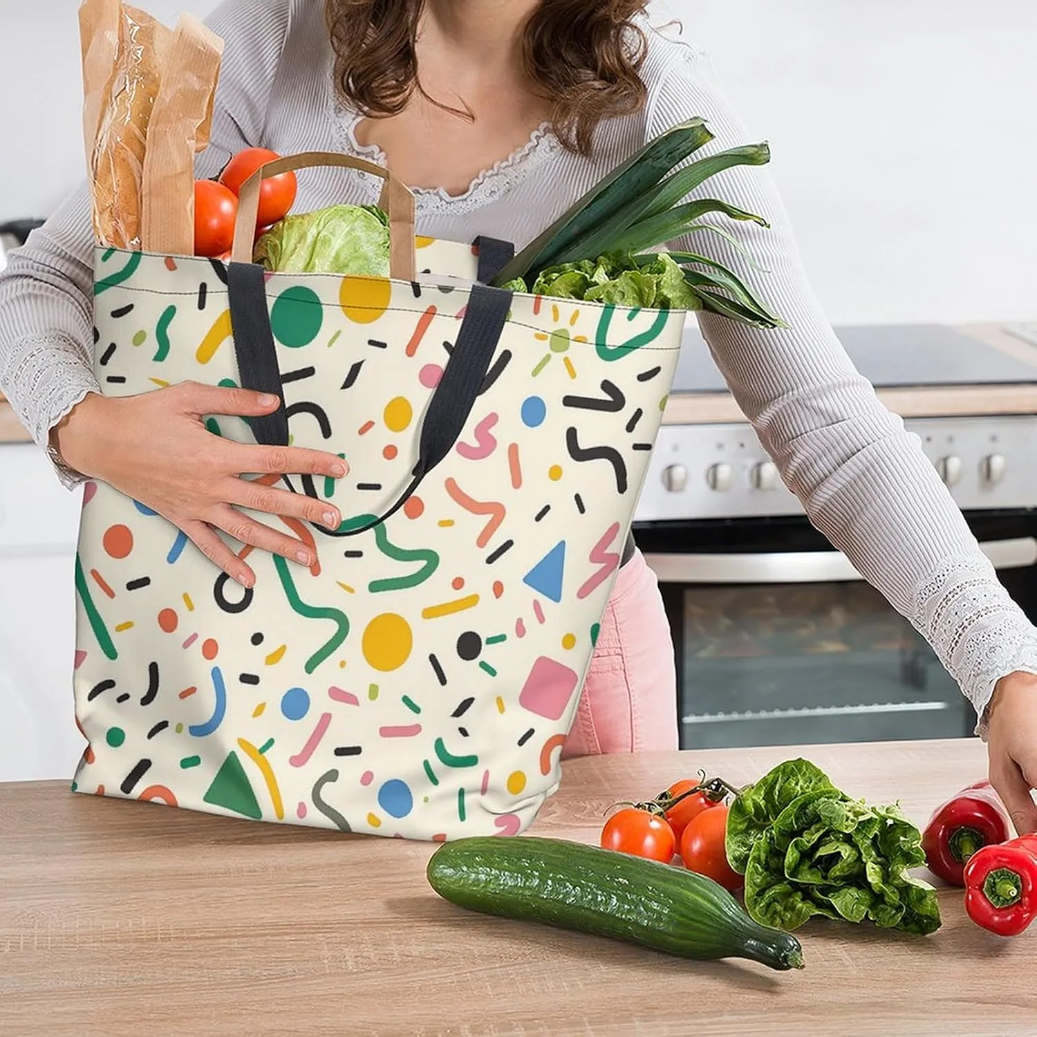 Canvas Tote Bag Large Women Casual Shoulder Bag Handbag Reusable Beach Shopping Grocery Bag For Outdoors