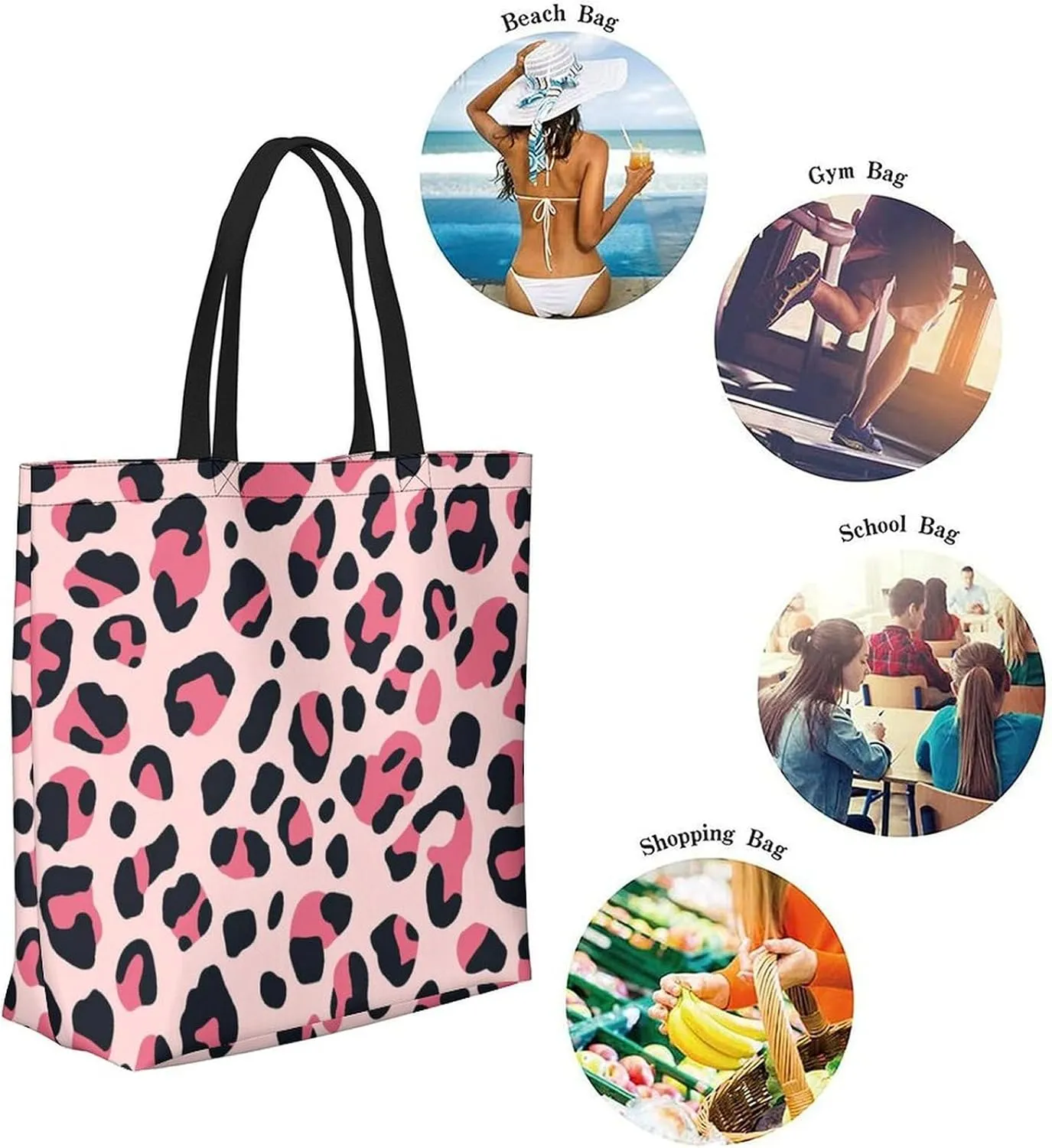 Canvas Tote Bag Large Women Casual Shoulder Bag Handbag Reusable Beach Shopping Grocery Bag For Outdoors