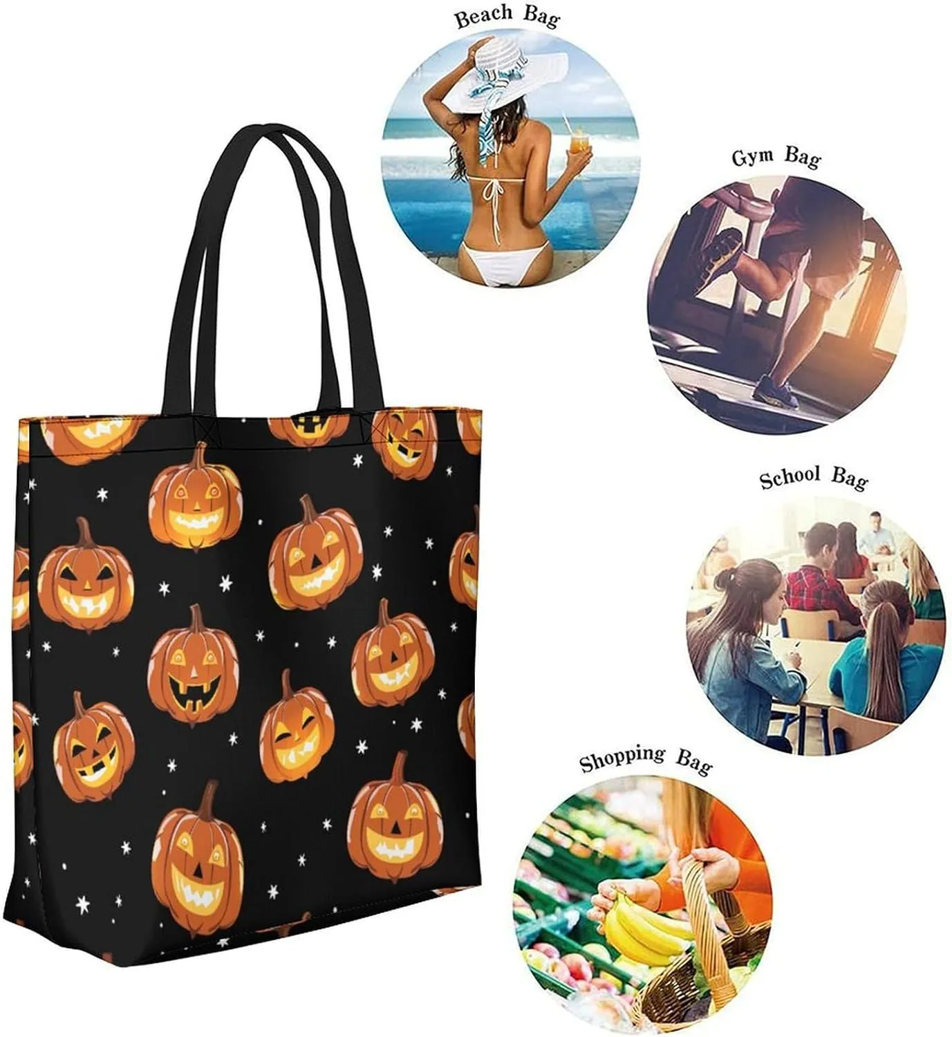 Canvas Tote Bag Large Women Casual Shoulder Bag Handbag Reusable Beach Shopping Grocery Bag For Outdoors
