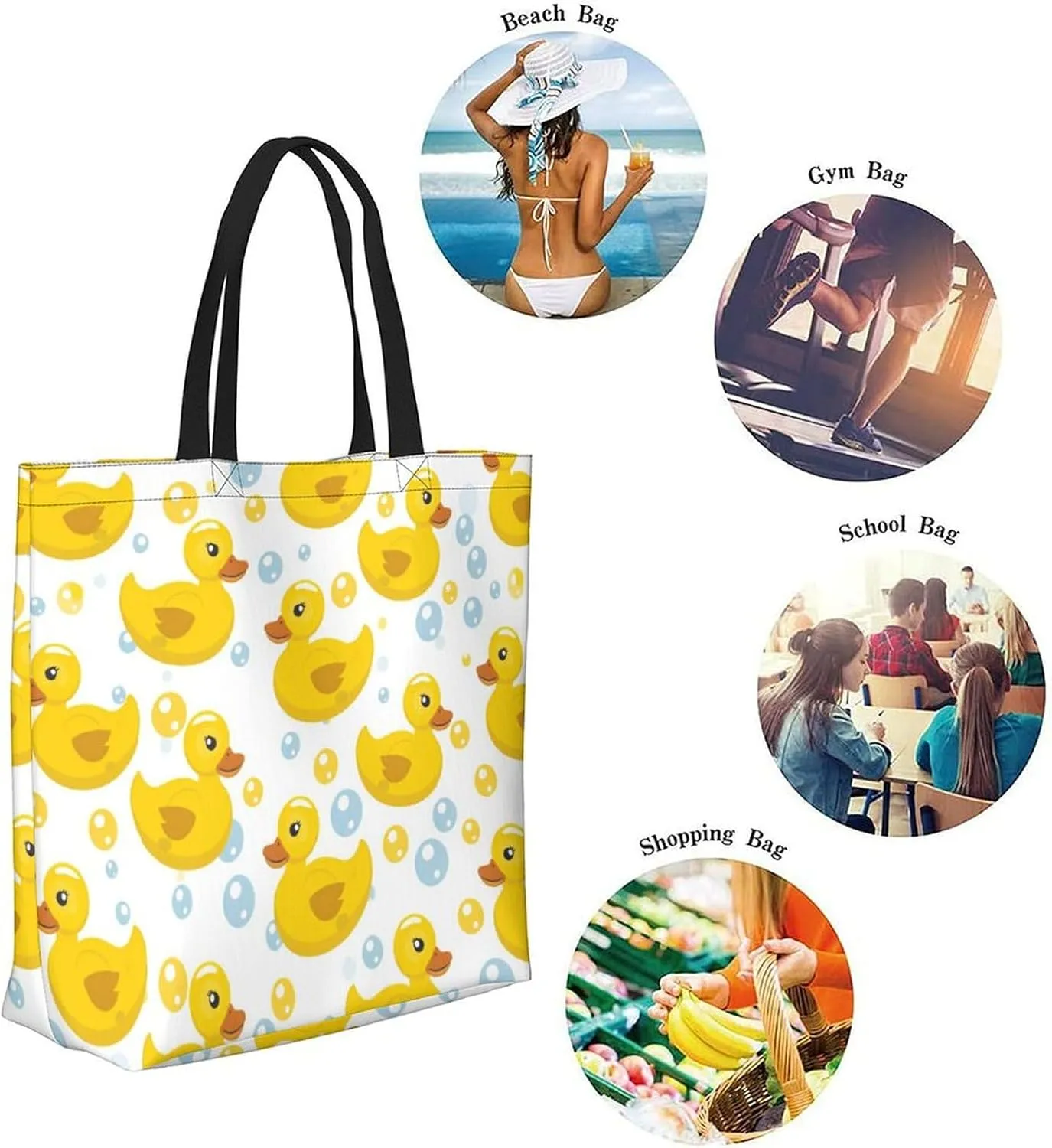 Canvas Tote Bag Large Women Casual Shoulder Bag Handbag Reusable Beach Shopping Grocery Bag For Outdoors