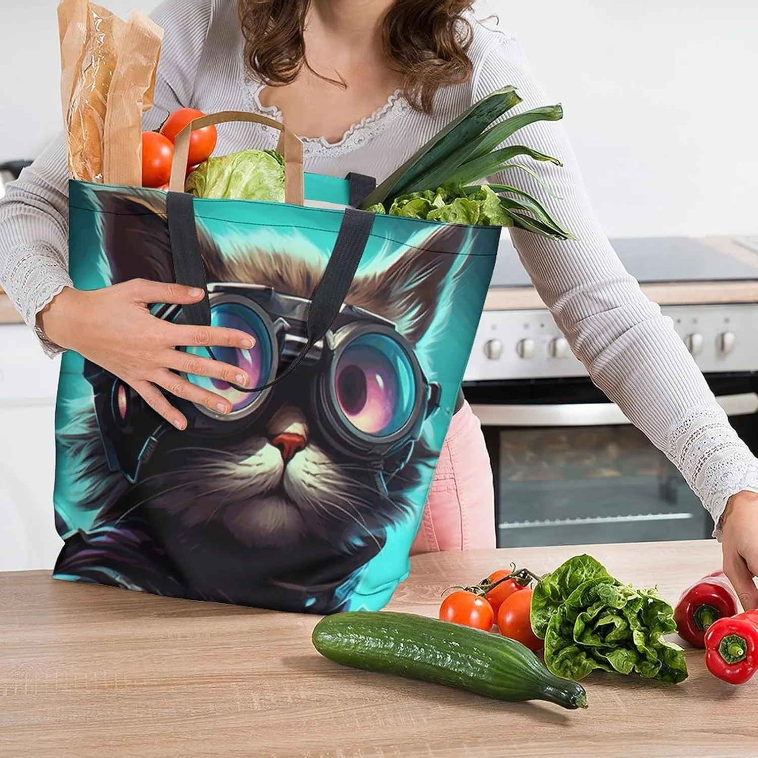 Canvas Tote Bag Large Women Casual Shoulder Bag Handbag Reusable Beach Shopping Grocery Bag For Outdoors