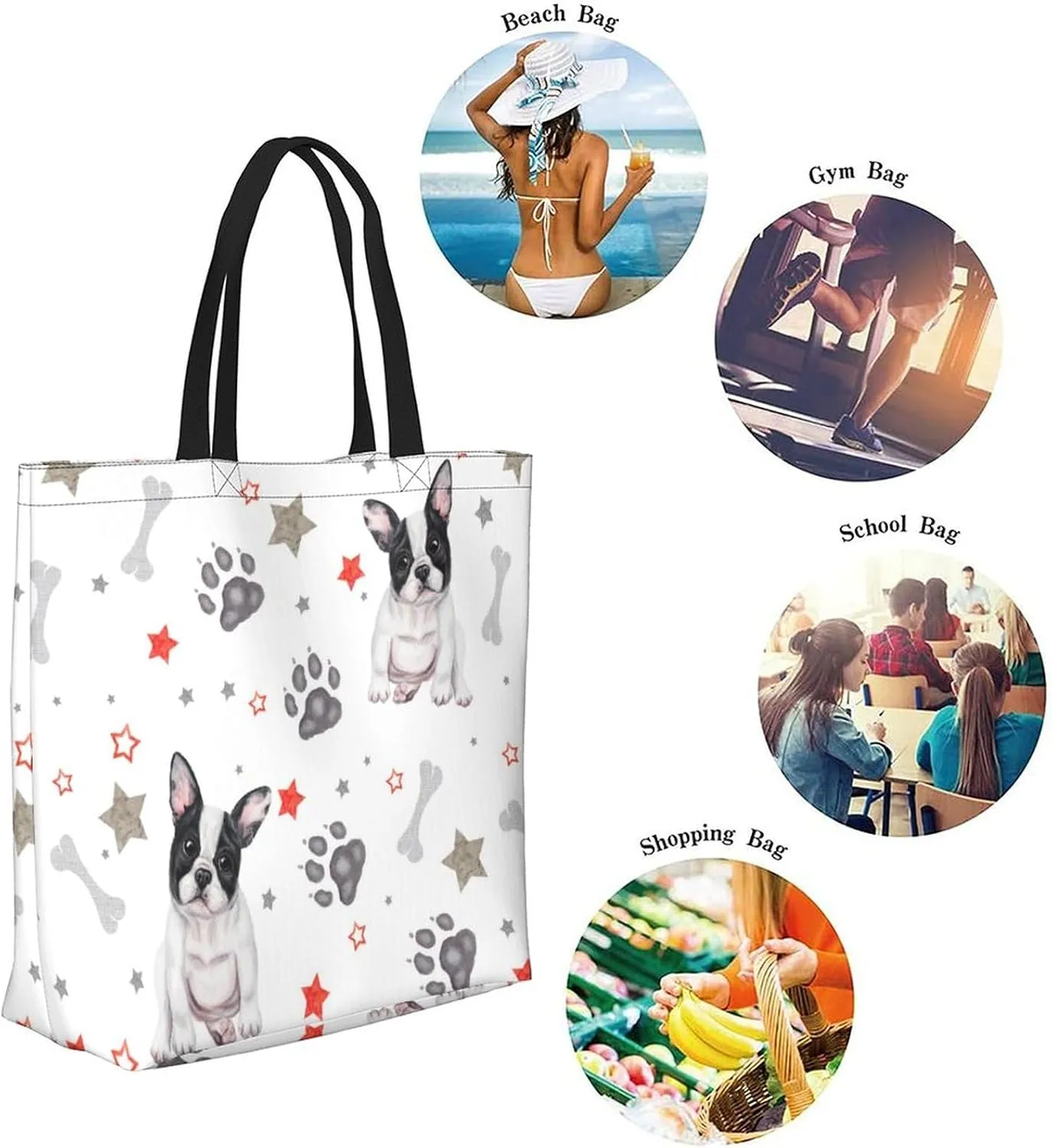Canvas Tote Bag Large Women Casual Shoulder Bag Handbag Reusable Beach Shopping Grocery Bag For Outdoors