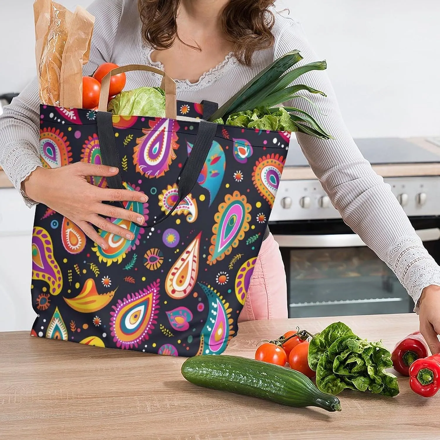 Canvas Tote Bag Large Women Casual Shoulder Bag Handbag Reusable Beach Shopping Grocery Bag For Outdoors