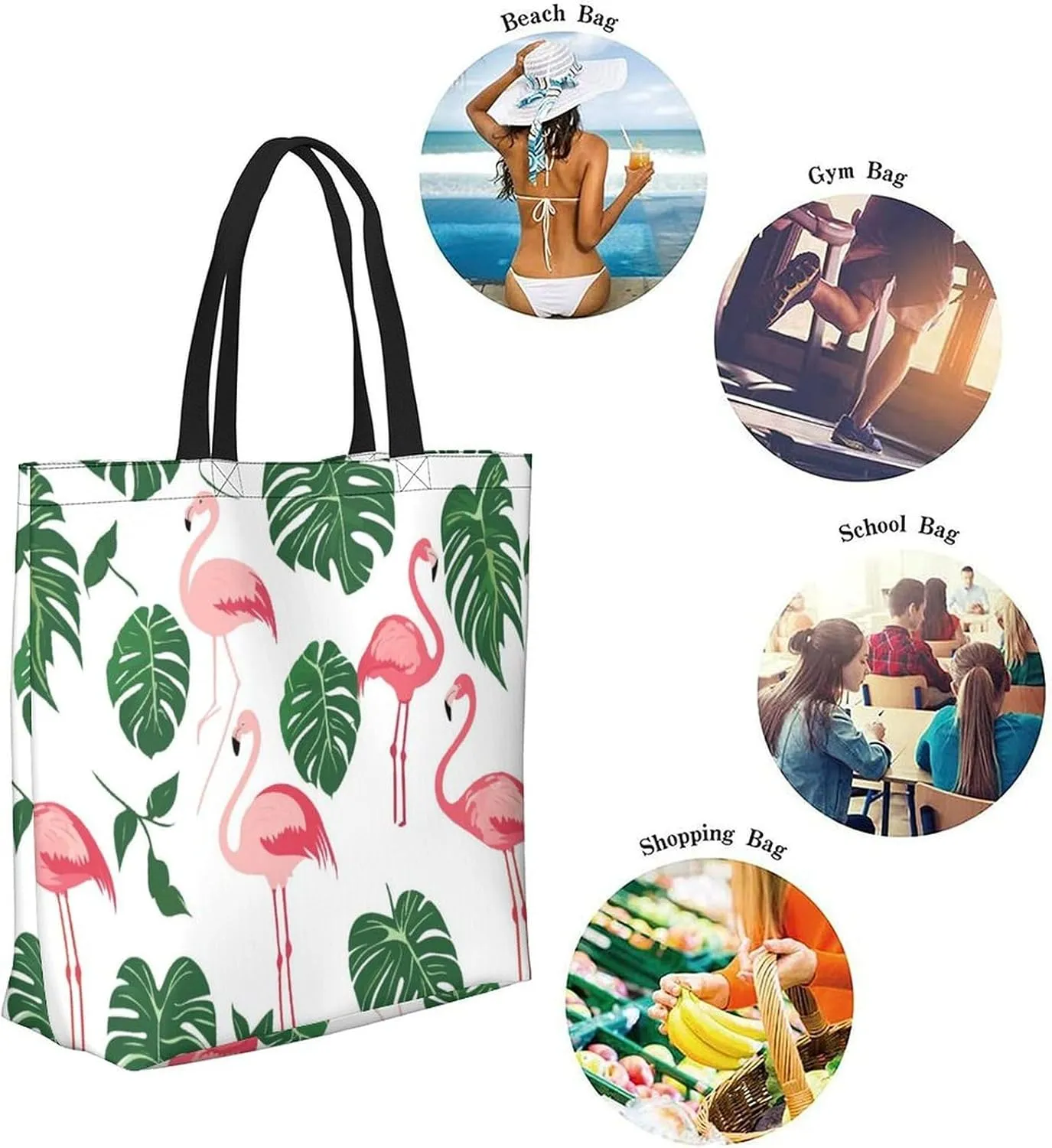 Canvas Tote Bag Large Women Casual Shoulder Bag Handbag Reusable Beach Shopping Grocery Bag For Outdoors