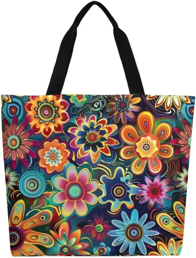 Canvas Tote Bag Large Women Casual Shoulder Bag Handbag Reusable Beach Shopping Grocery Bag For Outdoors