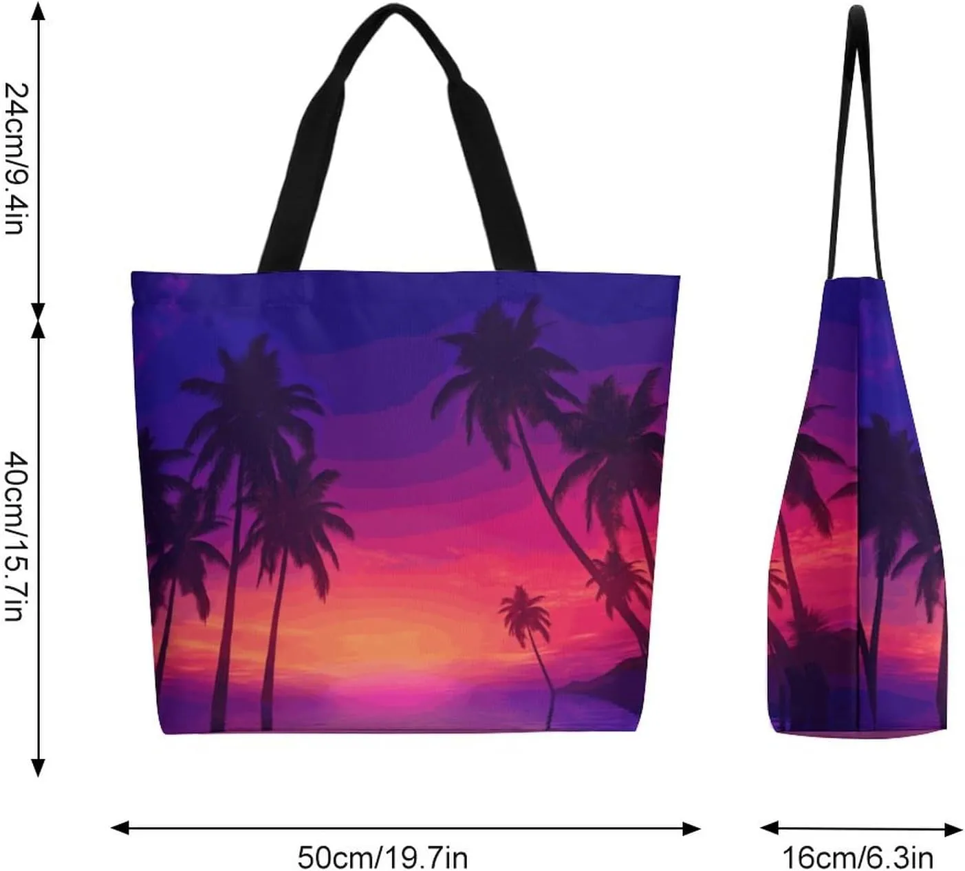 Canvas Tote Bag Large Women Casual Shoulder Bag Handbag Reusable Beach Shopping Grocery Bag For Outdoors