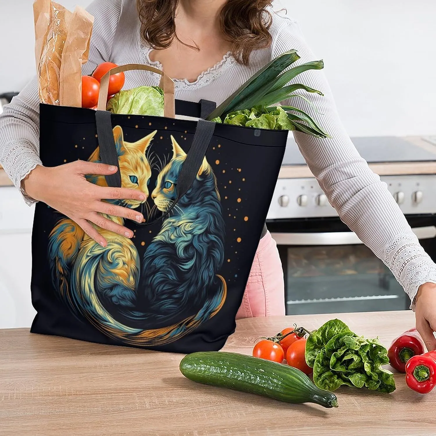 Canvas Tote Bag Large Women Casual Shoulder Bag Handbag Reusable Beach Shopping Grocery Bag For Outdoors