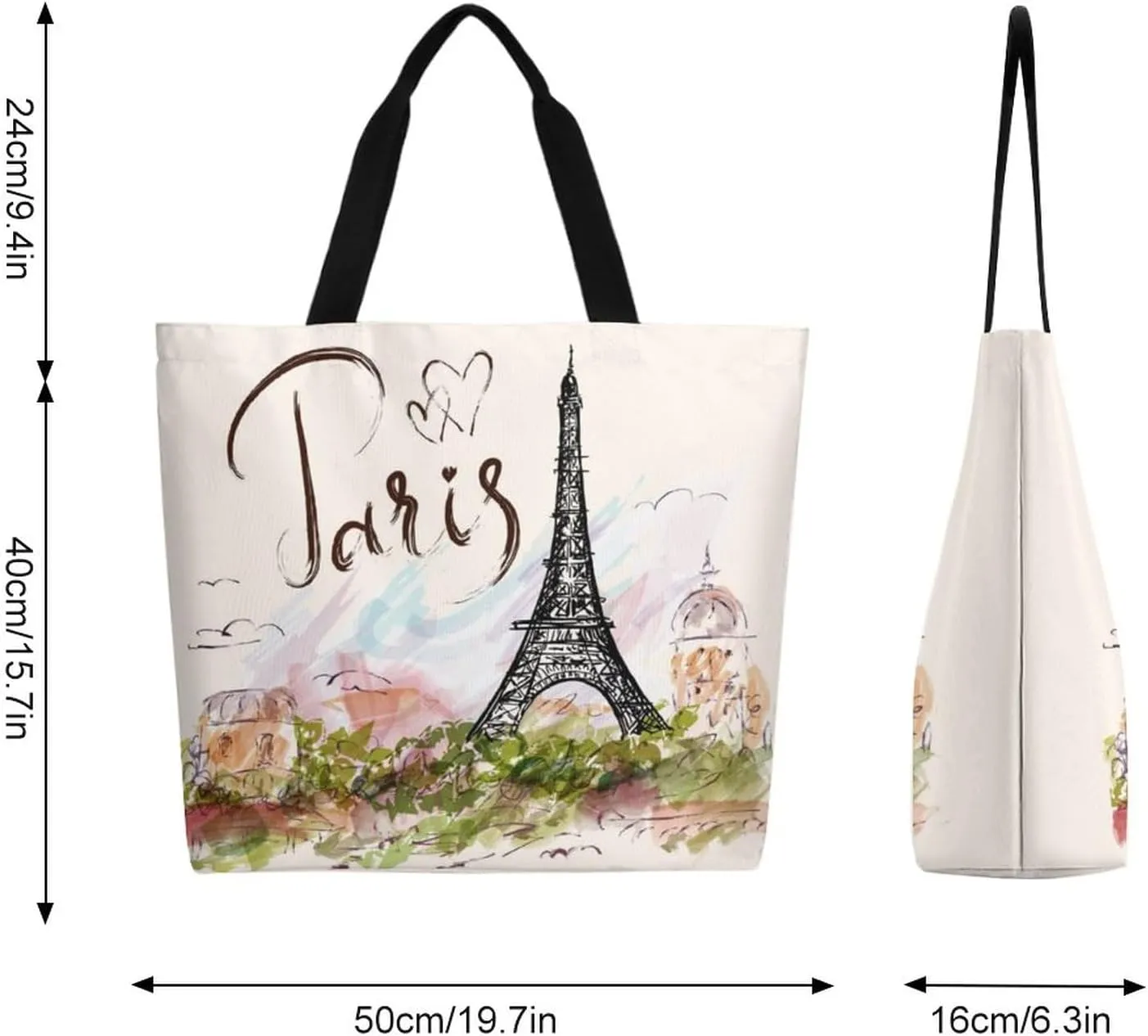 Canvas Tote Bag Large Women Casual Shoulder Bag Handbag Reusable Beach Shopping Grocery Bag For Outdoors