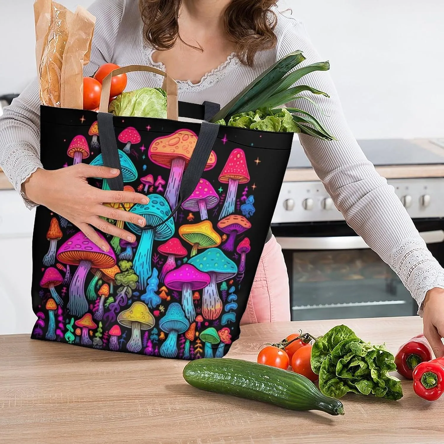 Canvas Tote Bag Large Women Casual Shoulder Bag Handbag Reusable Beach Shopping Grocery Bag For Outdoors