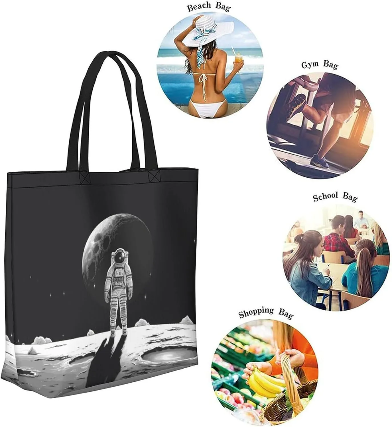Canvas Tote Bag Large Women Casual Shoulder Bag Handbag Reusable Beach Shopping Grocery Bag For Outdoors