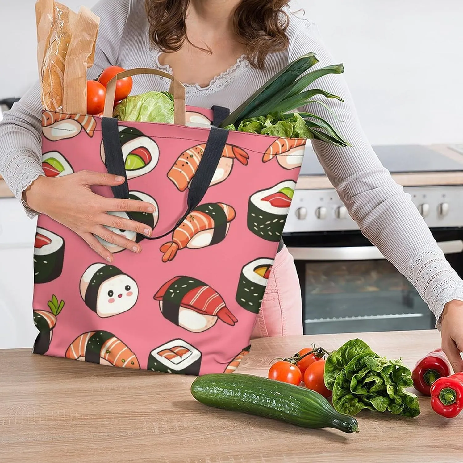 Canvas Tote Bag Large Women Casual Shoulder Bag Handbag Reusable Beach Shopping Grocery Bag For Outdoors