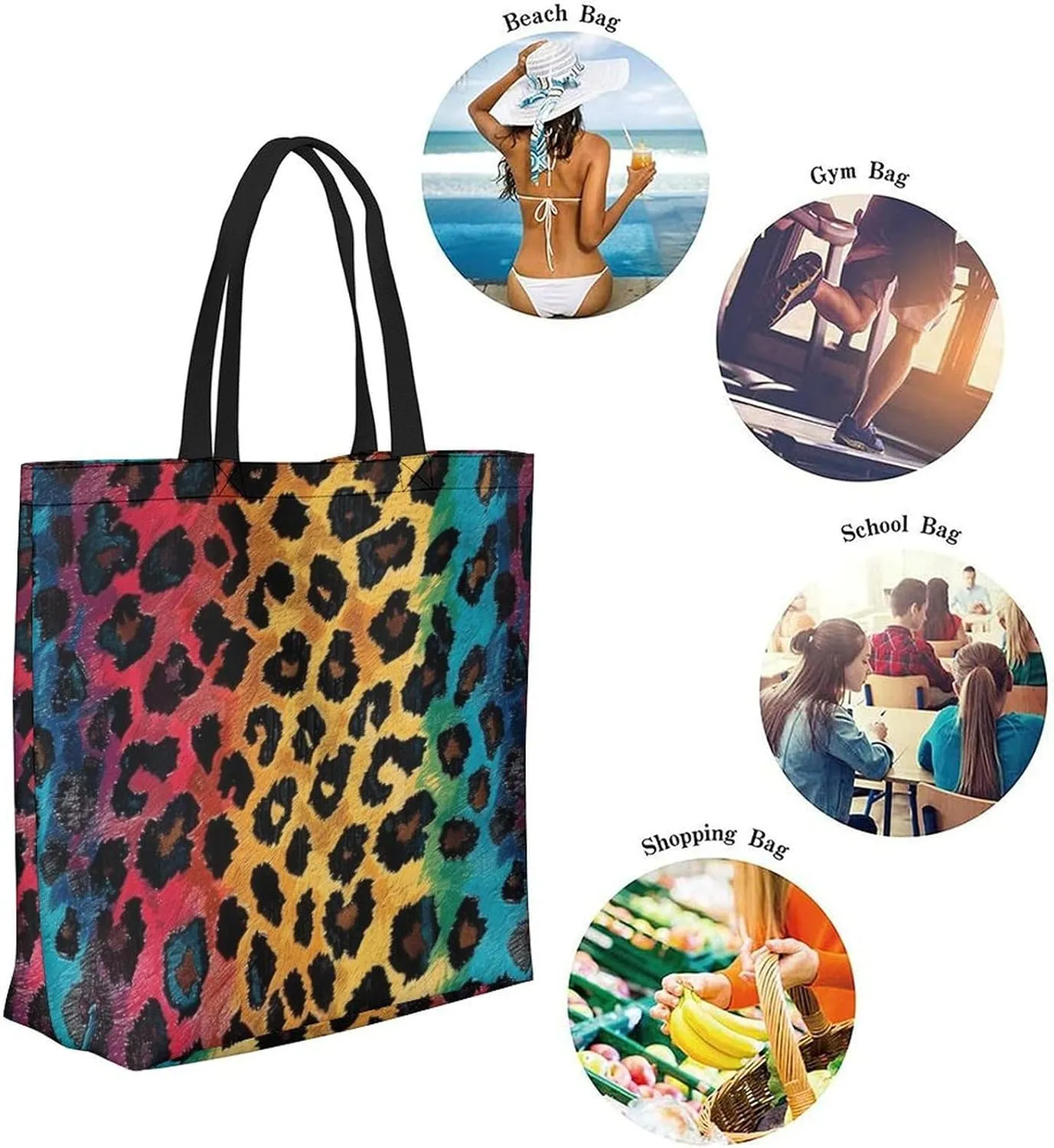 Canvas Tote Bag Large Women Casual Shoulder Bag Handbag Reusable Beach Shopping Grocery Bag For Outdoors
