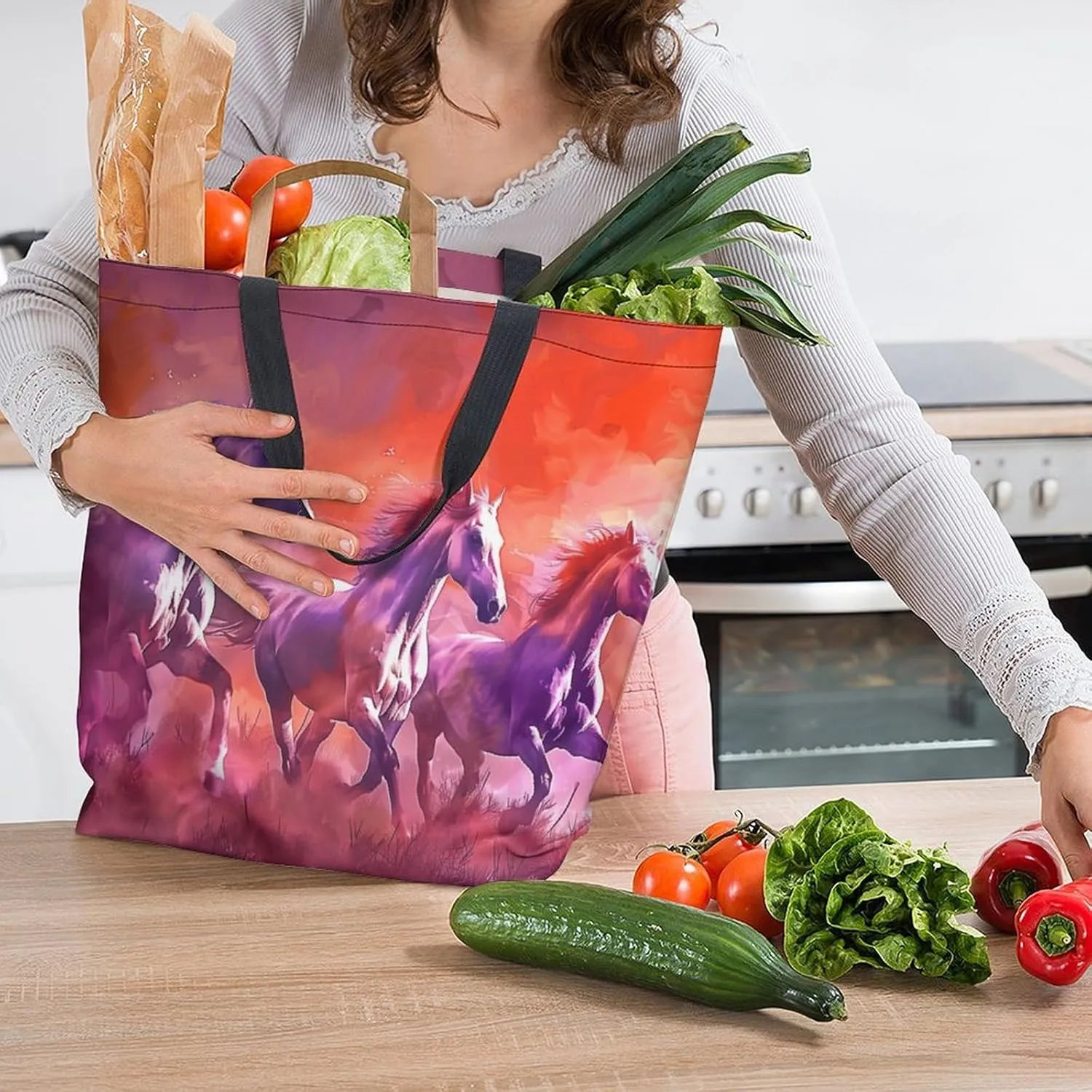 Canvas Tote Bag Large Women Casual Shoulder Bag Handbag Reusable Beach Shopping Grocery Bag For Outdoors