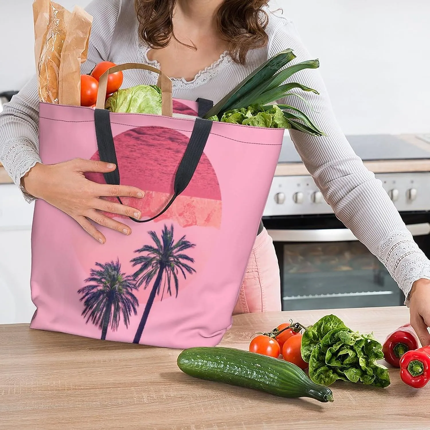 Canvas Tote Bag Large Women Casual Shoulder Bag Handbag Reusable Beach Shopping Grocery Bag For Outdoors