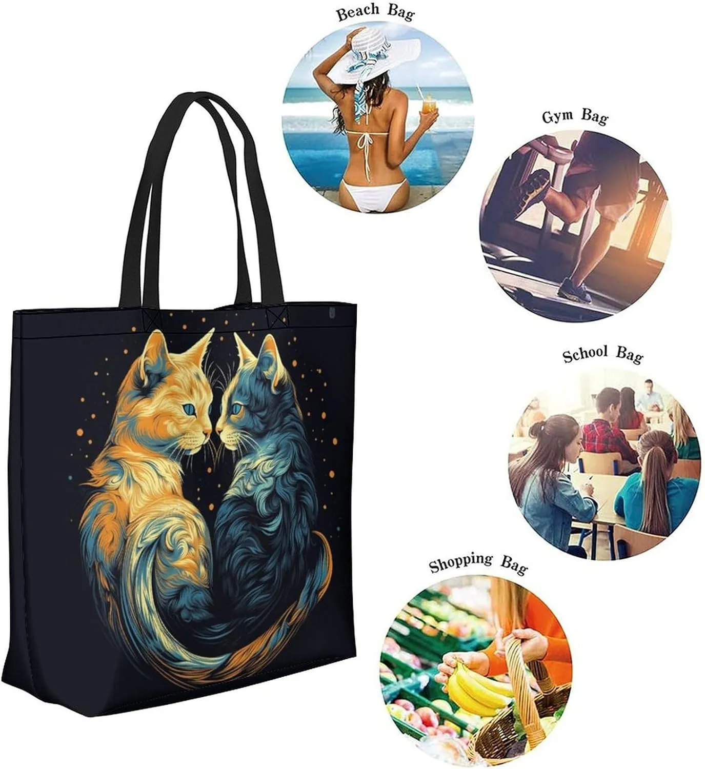 Canvas Tote Bag Large Women Casual Shoulder Bag Handbag Reusable Beach Shopping Grocery Bag For Outdoors