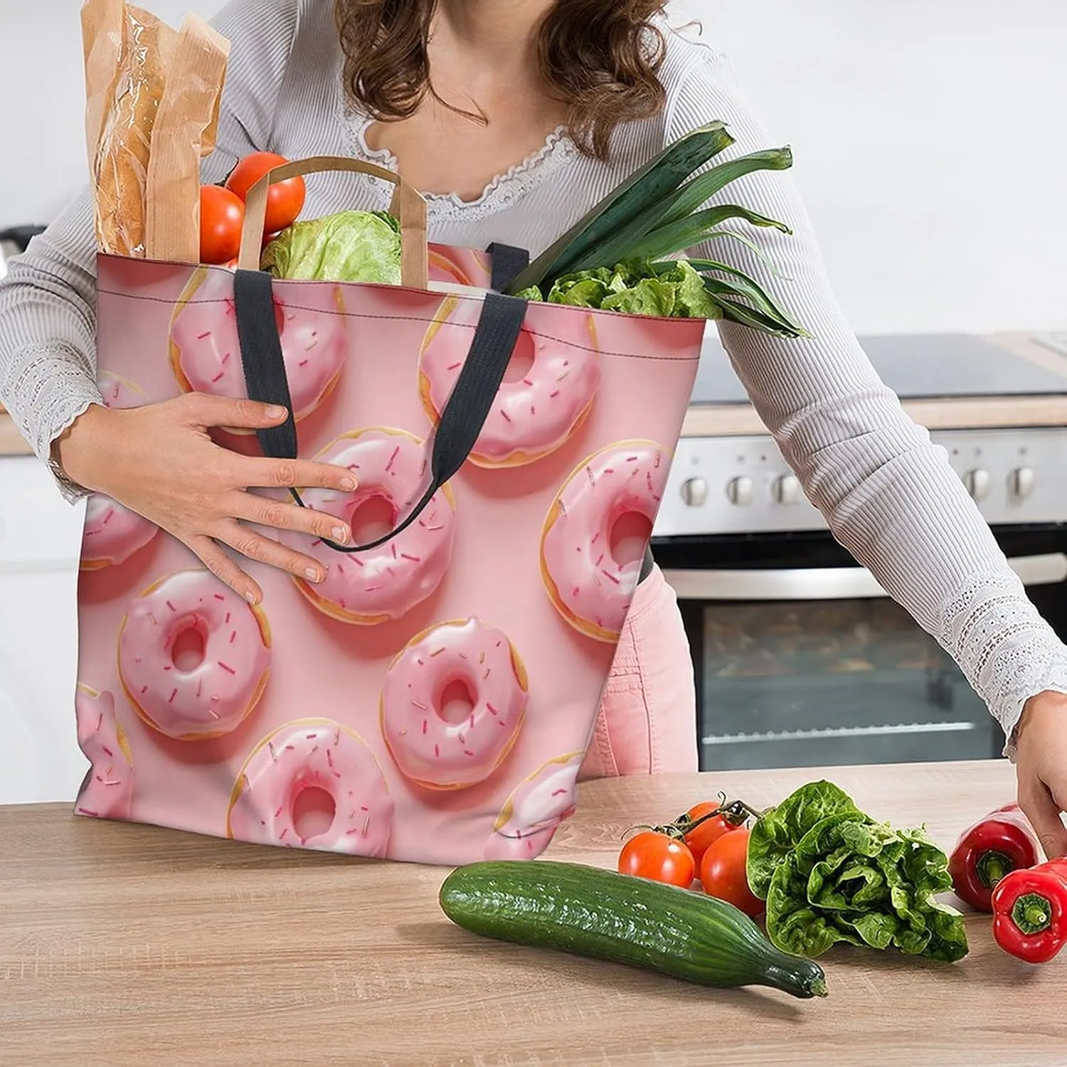 Canvas Tote Bag Large Women Casual Shoulder Bag Handbag Reusable Beach Shopping Grocery Bag For Outdoors