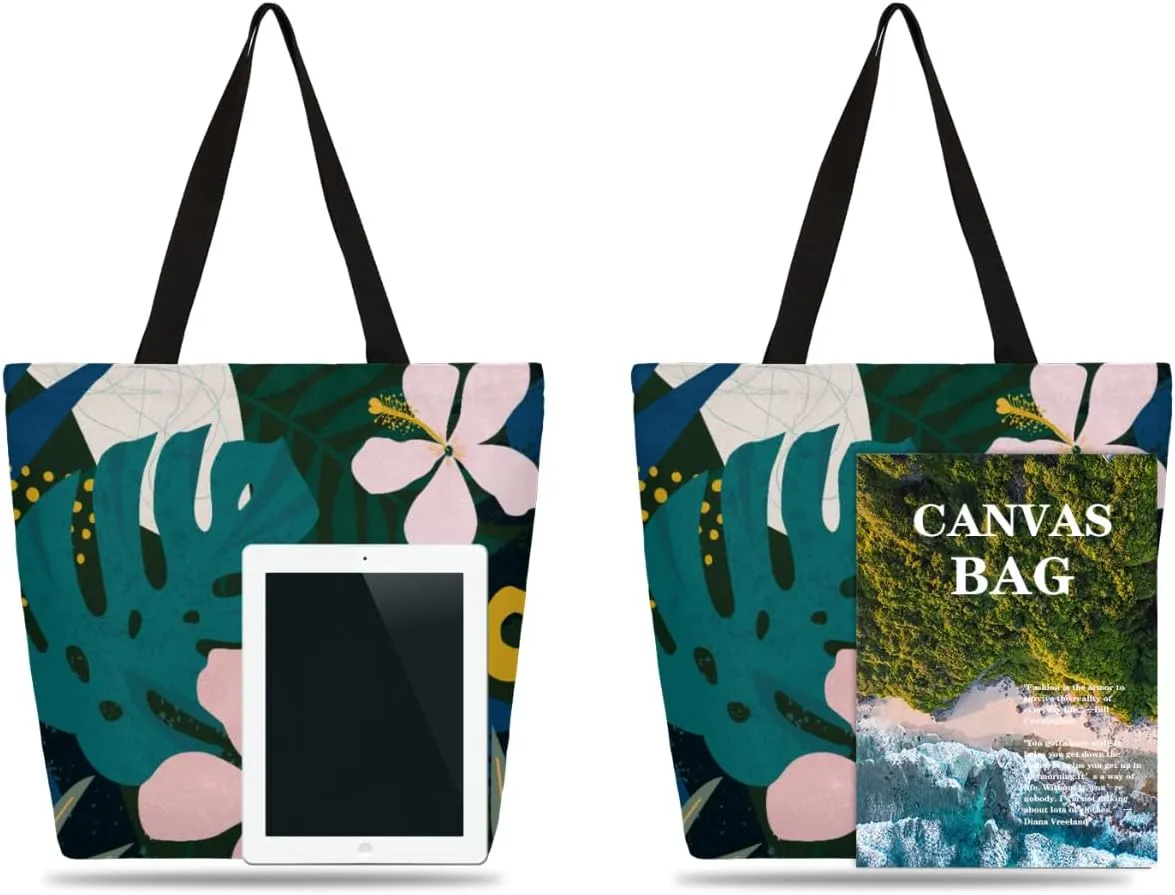Canvas Tote Bag Large Women Casual Shoulder Bag Handbag Reusable Storage Shoulder Bag