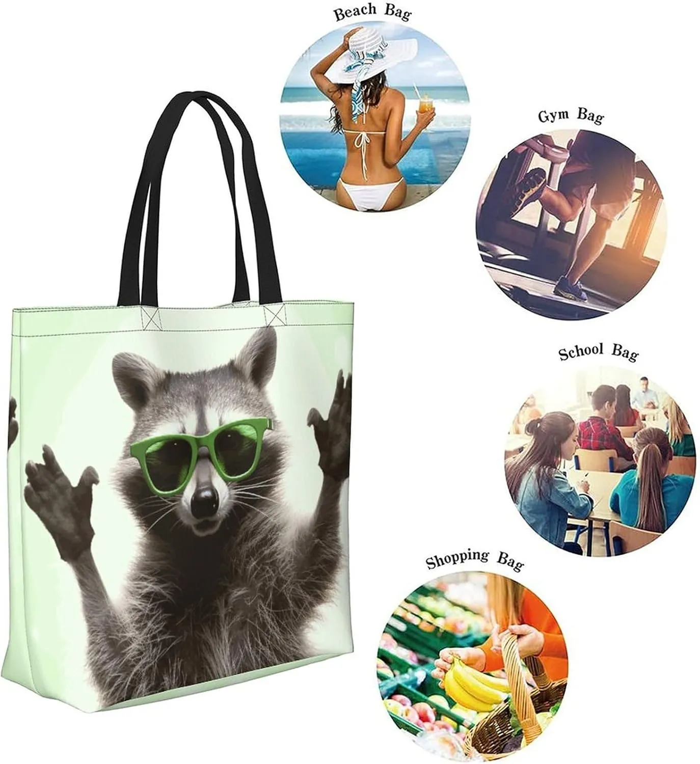 Canvas Tote Bag - Large Women's Casual Shoulder Handbag - Reusable Beach & Shopping Grocery Bag for Outdoors
