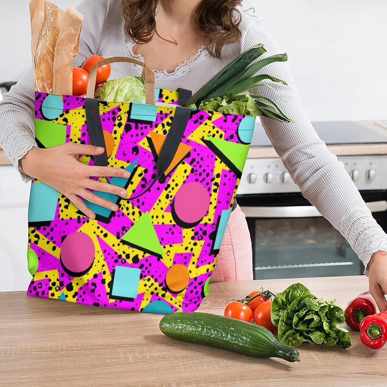 Canvas Tote Bag - Large Women's Casual Shoulder Handbag - Reusable Beach & Shopping Grocery Bag for Outdoors