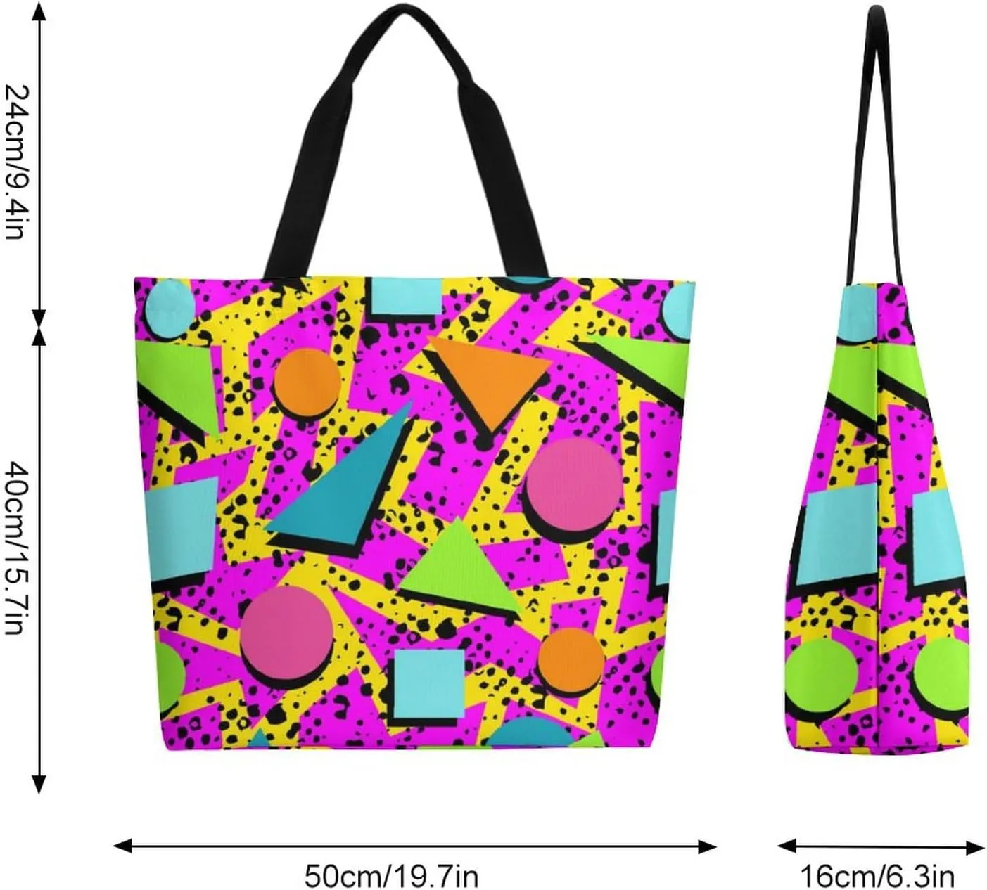 Canvas Tote Bag - Large Women's Casual Shoulder Handbag - Reusable Beach & Shopping Grocery Bag for Outdoors