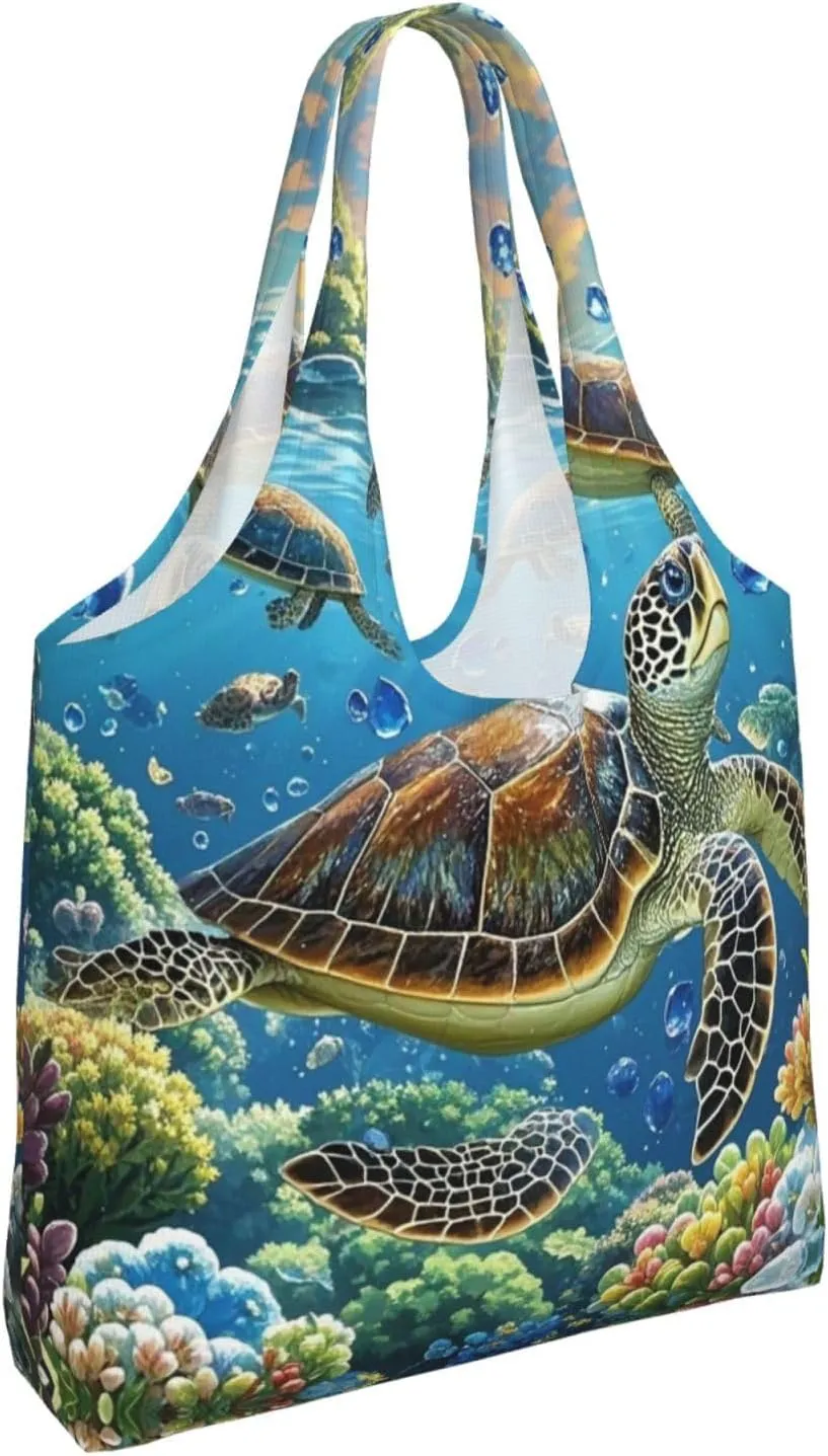 Canvas Tote Bag Lightweight Reusable Grocery Shopping Bag Sloth Sunflower Handbag for Women Men