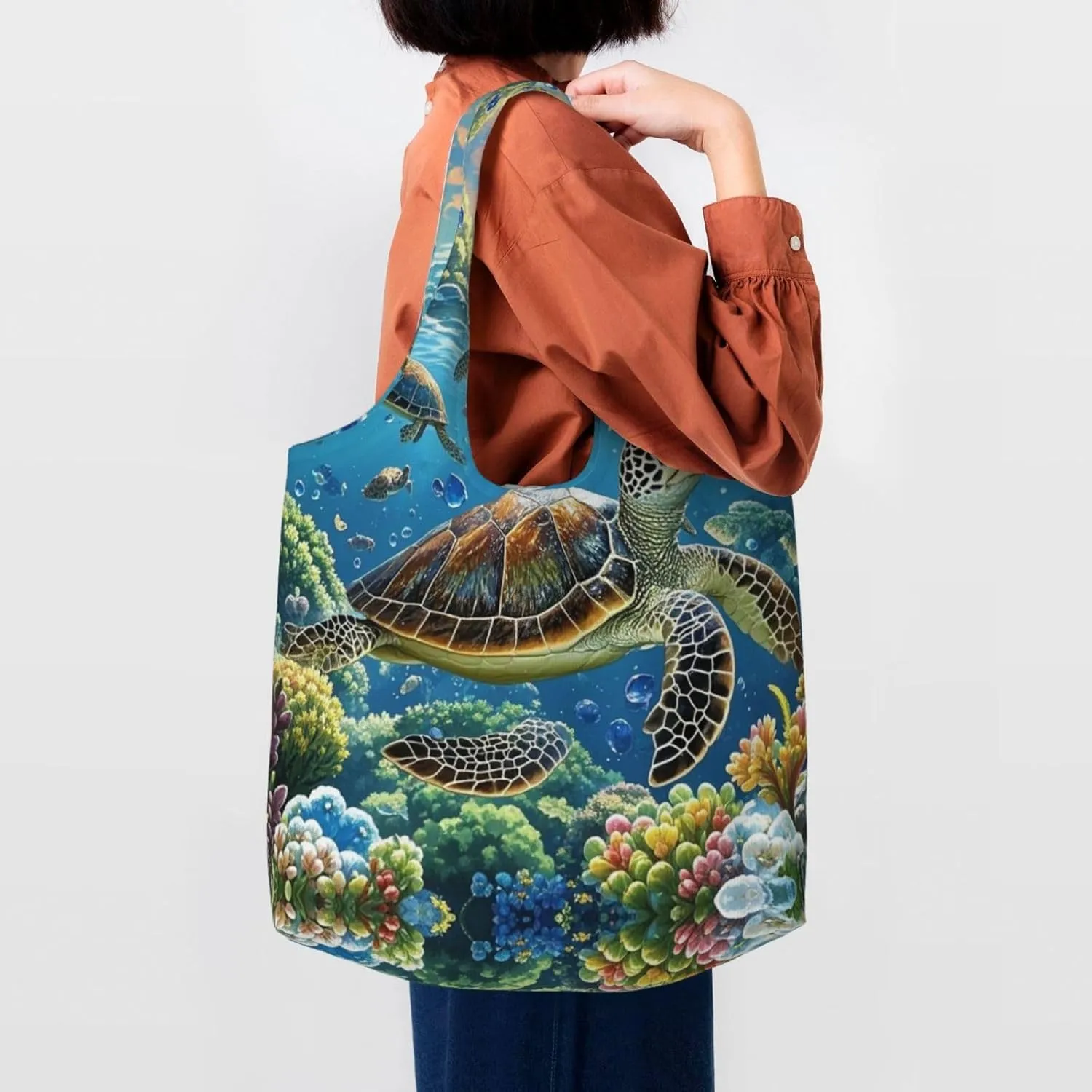 Canvas Tote Bag Lightweight Reusable Grocery Shopping Bag Sloth Sunflower Handbag for Women Men