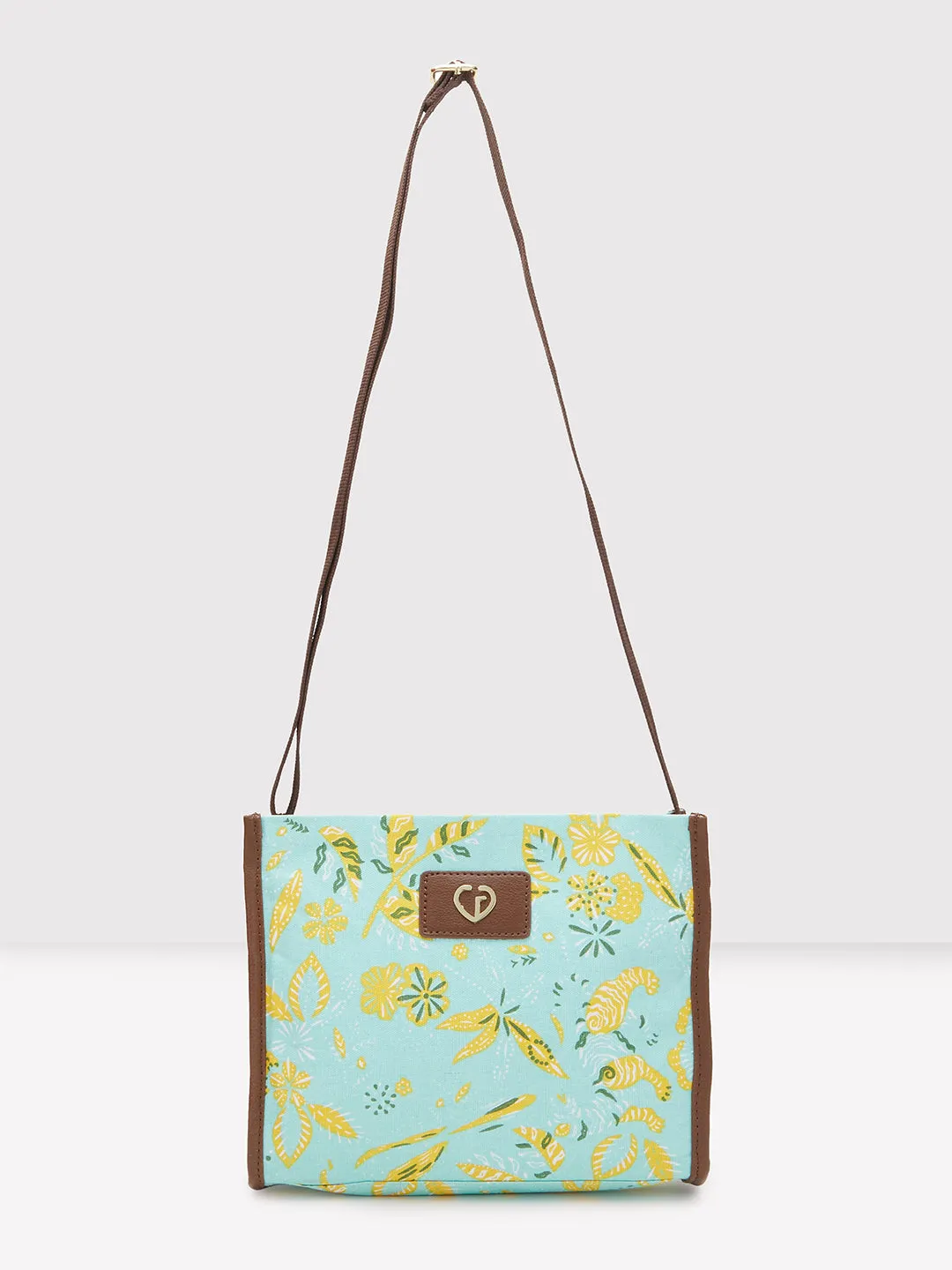 Caprese Hazel Medium Aqua Sling Bag