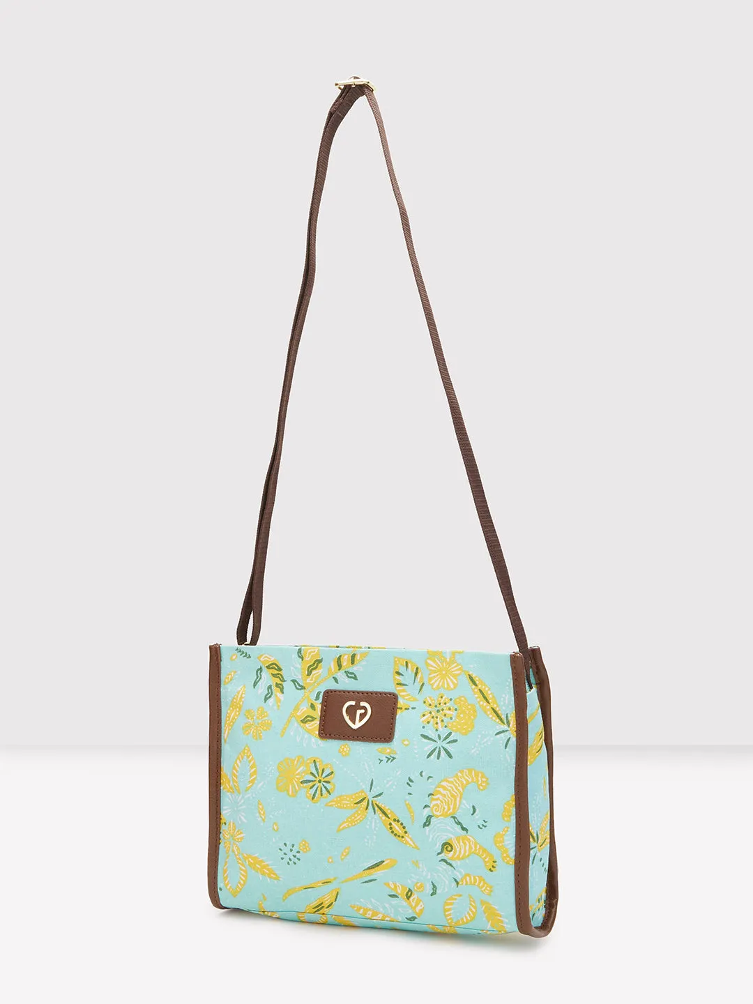 Caprese Hazel Medium Aqua Sling Bag