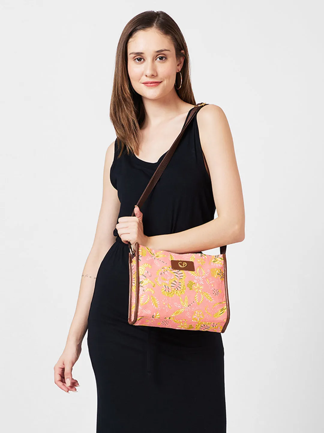 Caprese Hazel Medium Coral Sling Bag