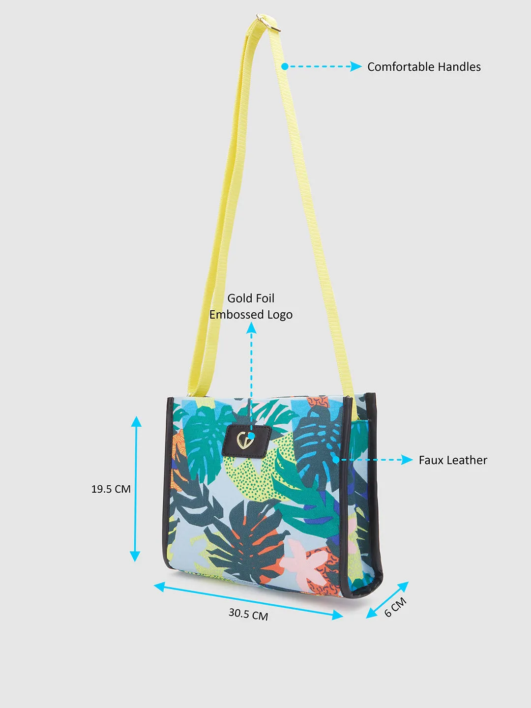 Caprese Octavia Medium Blue Grey Sling Bag