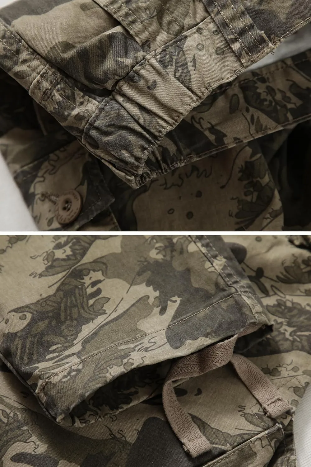 Cargo Pants Women, Camo Hiking Pants, Casual Y2K Parachute Pants with Zipper Pockets