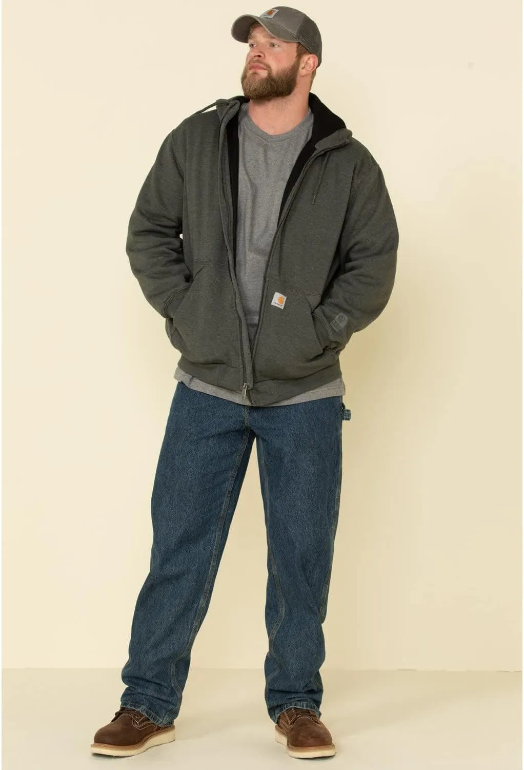 Carhartt Men's Rain Defender Loose Fit Midweight ThermalLined Full-Zip Sweatshirt