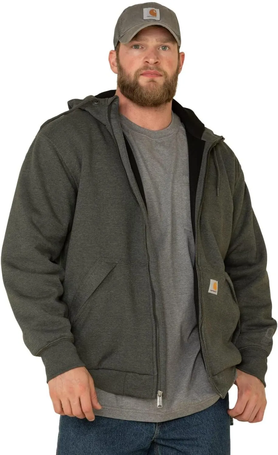Carhartt Men's Rain Defender Loose Fit Midweight ThermalLined Full-Zip Sweatshirt