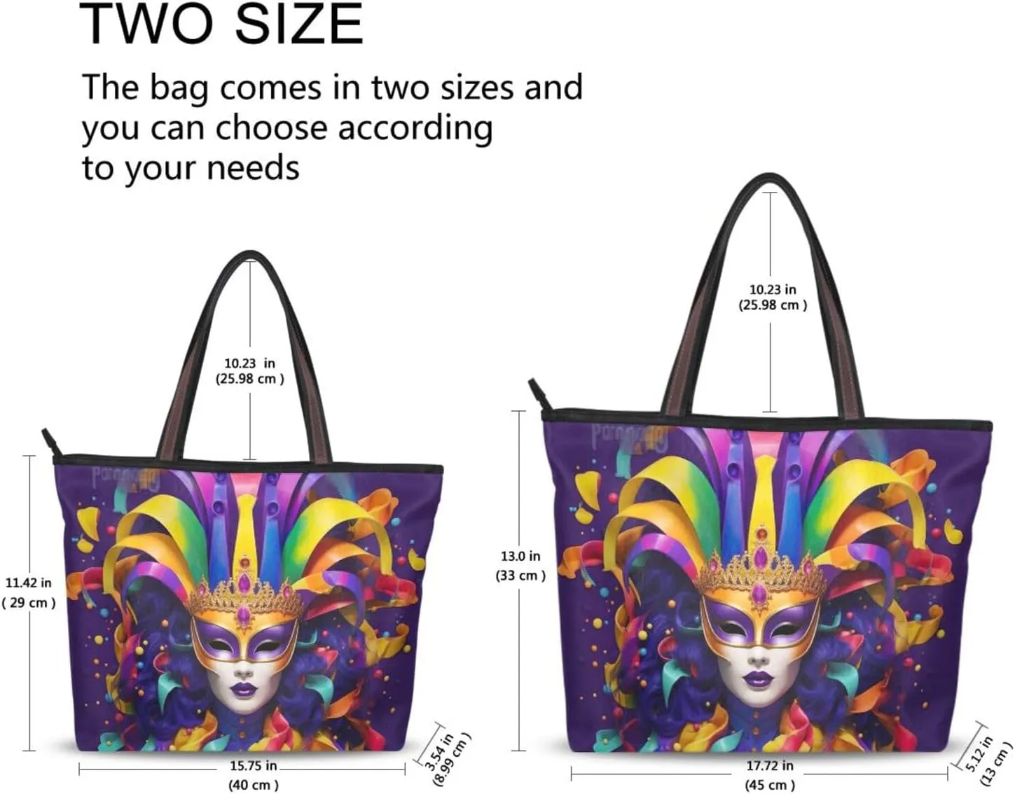 Carnival Mask Tote Bag for Women Casual Shoulder Bag Women Hobo Bag Top Handle Handbag for Shopping Travel Work