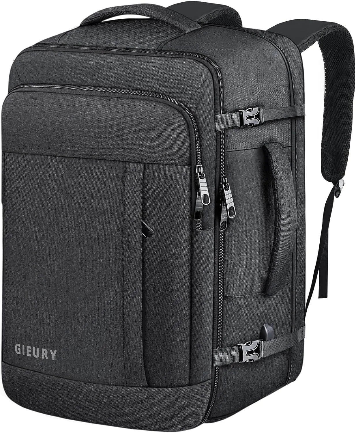 Carry On Backpack, 50L Travel Backpack, Luggage Backpack TSA Flight Approved Laptop Backpack for Men & Women, Large Expandable Backpack 40L Daypack Lightweight Business Weekender Bag, Black