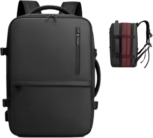 Carry on Travel Backpack for Airplanes, 35L Suitcase Backpack Luggage Business Work Weekender Bag, TSA Laptop Backpack Flight Approved, Expandable Black Travel Backpack for Men Women