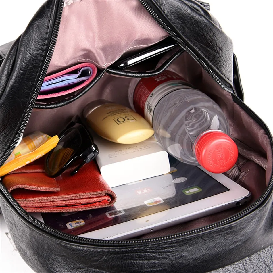 Casual Backpack Female Leather Women's backpack