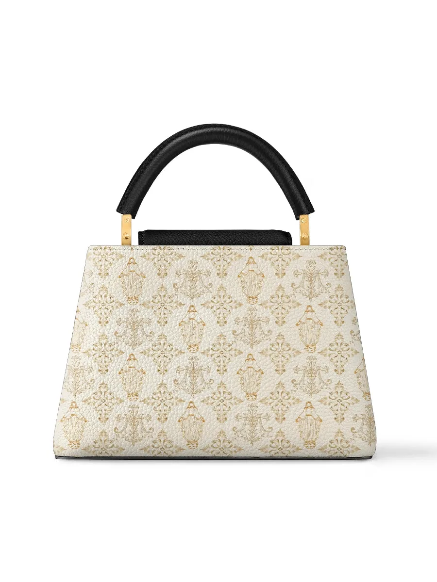 Catholight The Ave Maria Pattern Leather Satchel Bag
