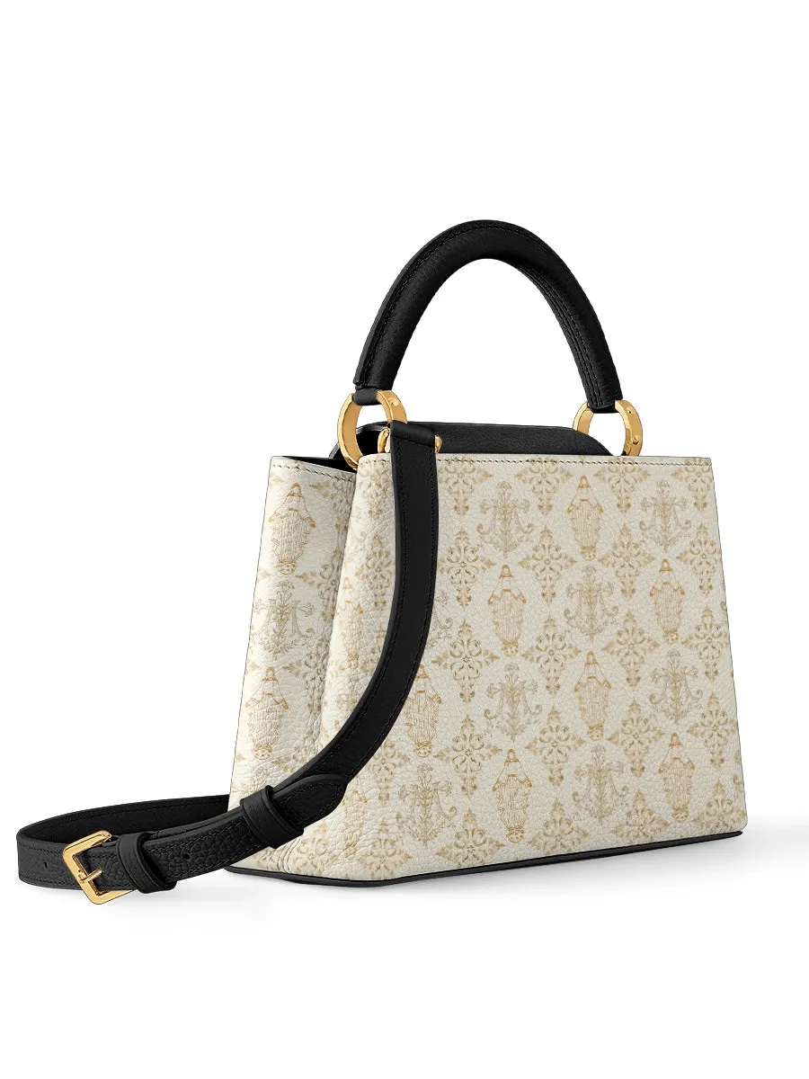 Catholight The Ave Maria Pattern Leather Satchel Bag