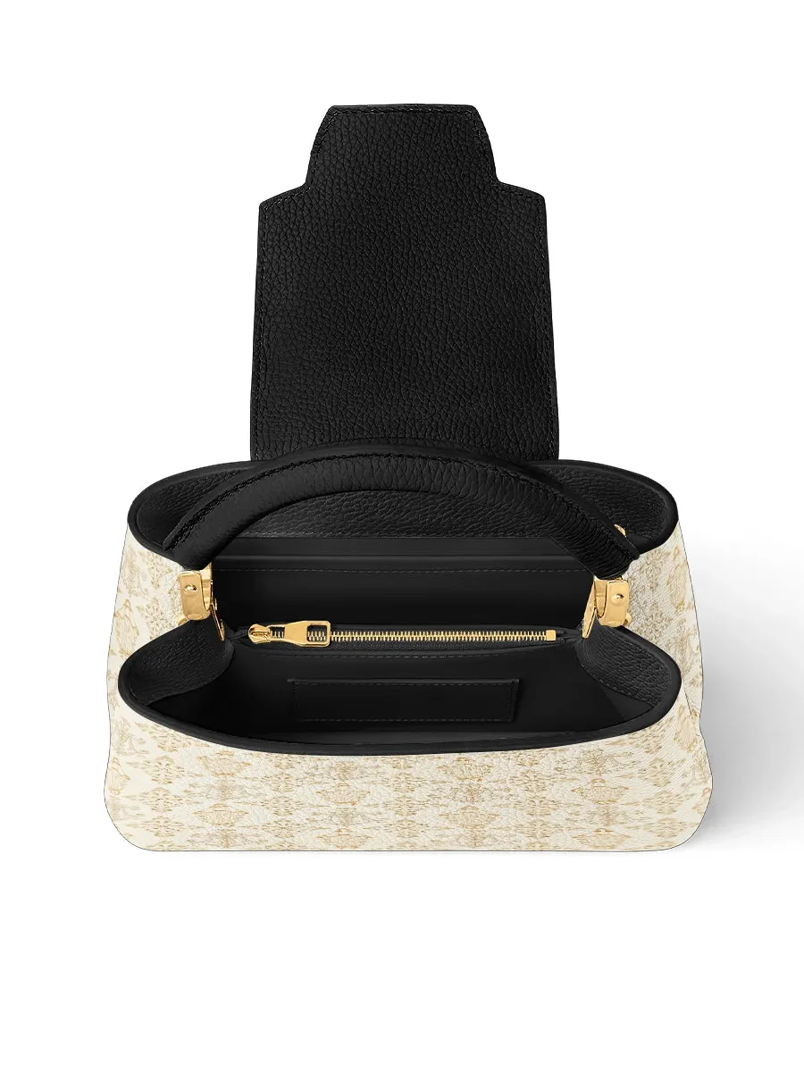 Catholight The Ave Maria Pattern Leather Satchel Bag