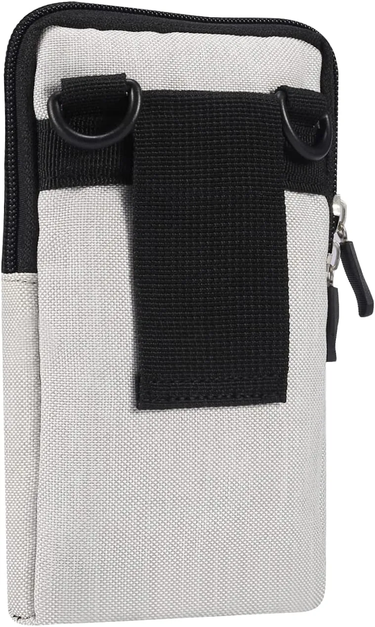 Cell Phone Belt Clip Bag for Men, Mobile Phone Shoulder Holster, Women Men Zipper Cell Phone Crossbody Sling Bag Shoulder Messenger Bag Smartphone Waist Pack with Card Holder Belt Loop Pouch Pocket