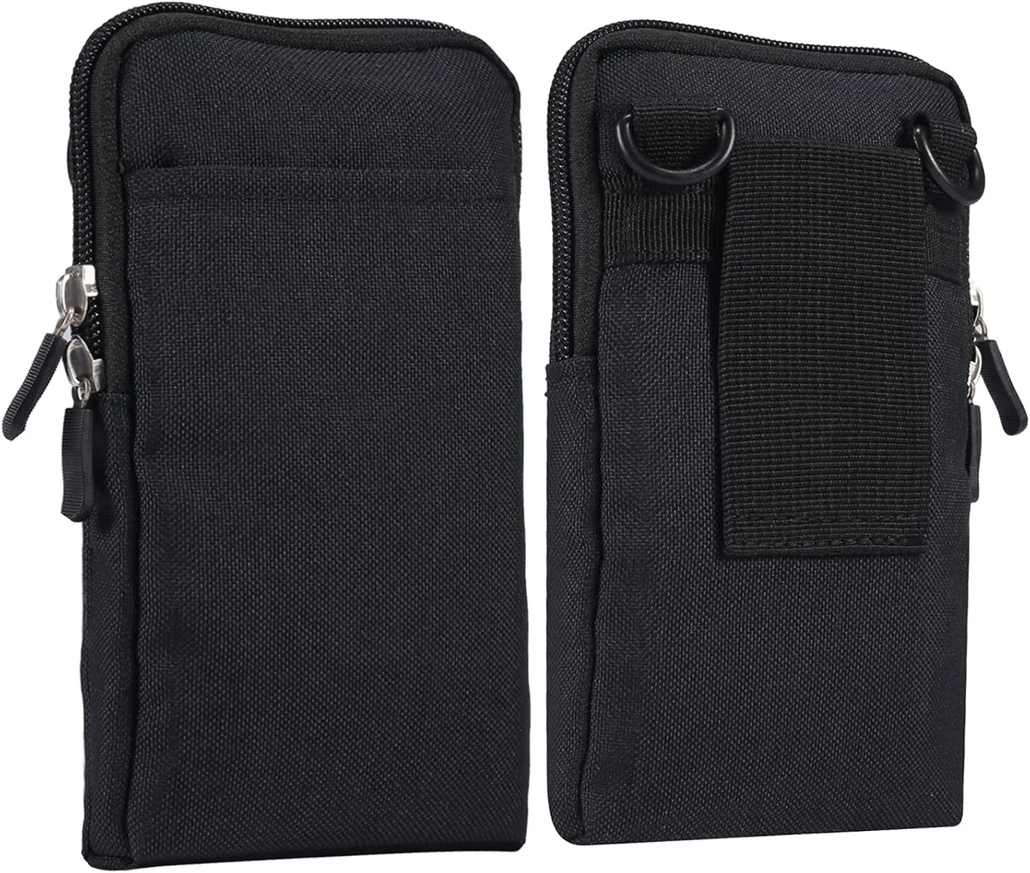 Cell Phone Shoulder Holster Men, Men Cell Phone Belt Clip Pouch Black, Vertical Water Resistant Small Mobile Phone Crossbody Purse Waist Holster Zipper Side Bag Pocket Messenger Bag for Phone Passport