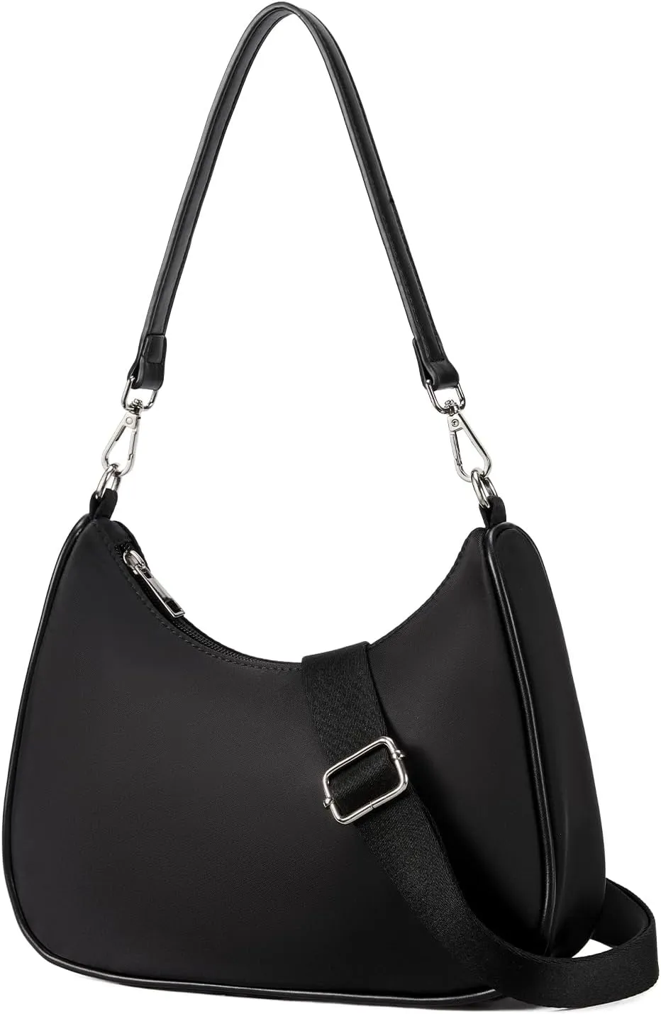 CHOLISS Small Crescent Shoulder Bag for Women, Nylon Crossbody Bags for Women Trendy, Everyday Bag with Adjustable Straps