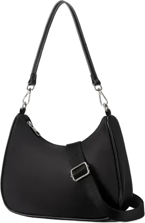 CHOLISS Small Crescent Shoulder Bag for Women, Nylon Crossbody Bags for Women Trendy, Everyday Bag with Adjustable Straps