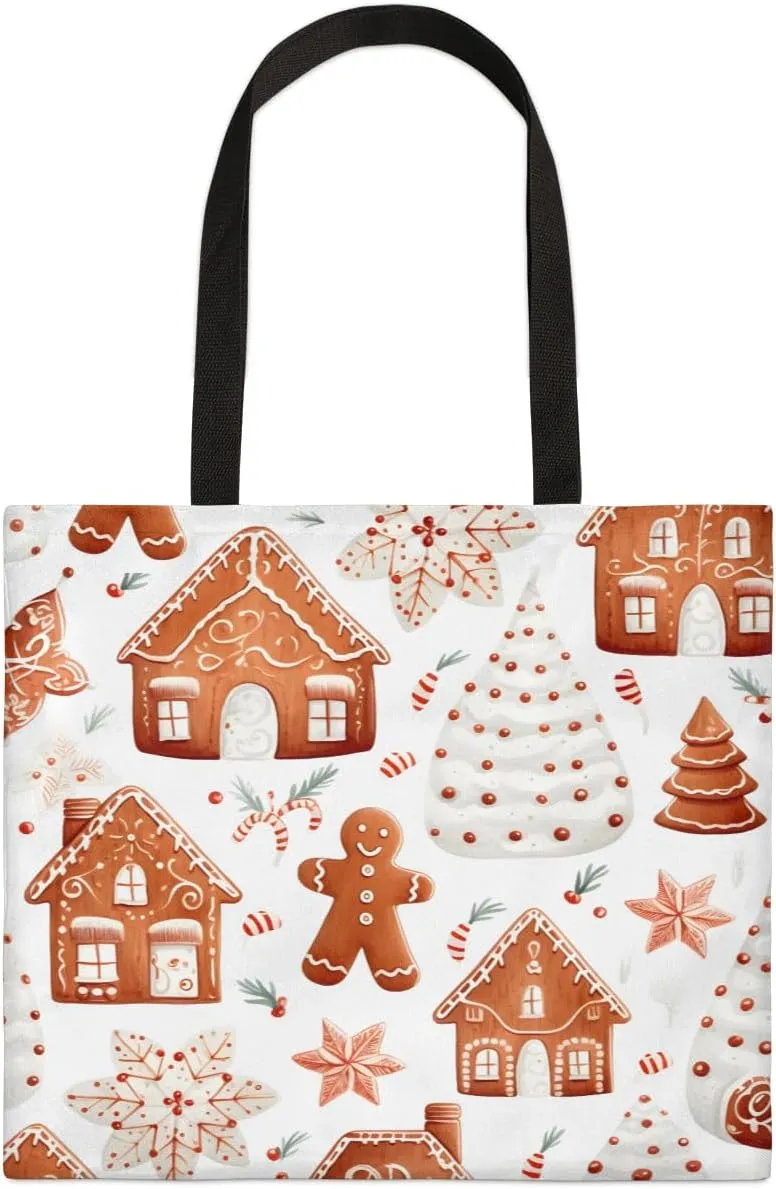 Christmas Candlelight Dinner Canvas Tote Bag for Women Men Stylish Tote Handbag Shoulder Bag Reusable Grocery Bag