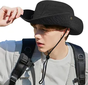 Clakllie Wide Brim Fishing Safari Hats Windproof Bucket Hat Breathable Boonie Hat Outdoor Kayaking Rowing Caps
